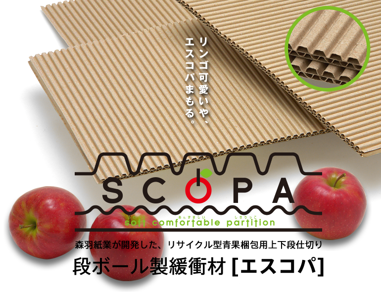 りんごの緩衝材 台形段緩衝材 SCOPA | 森羽紙業株式会社